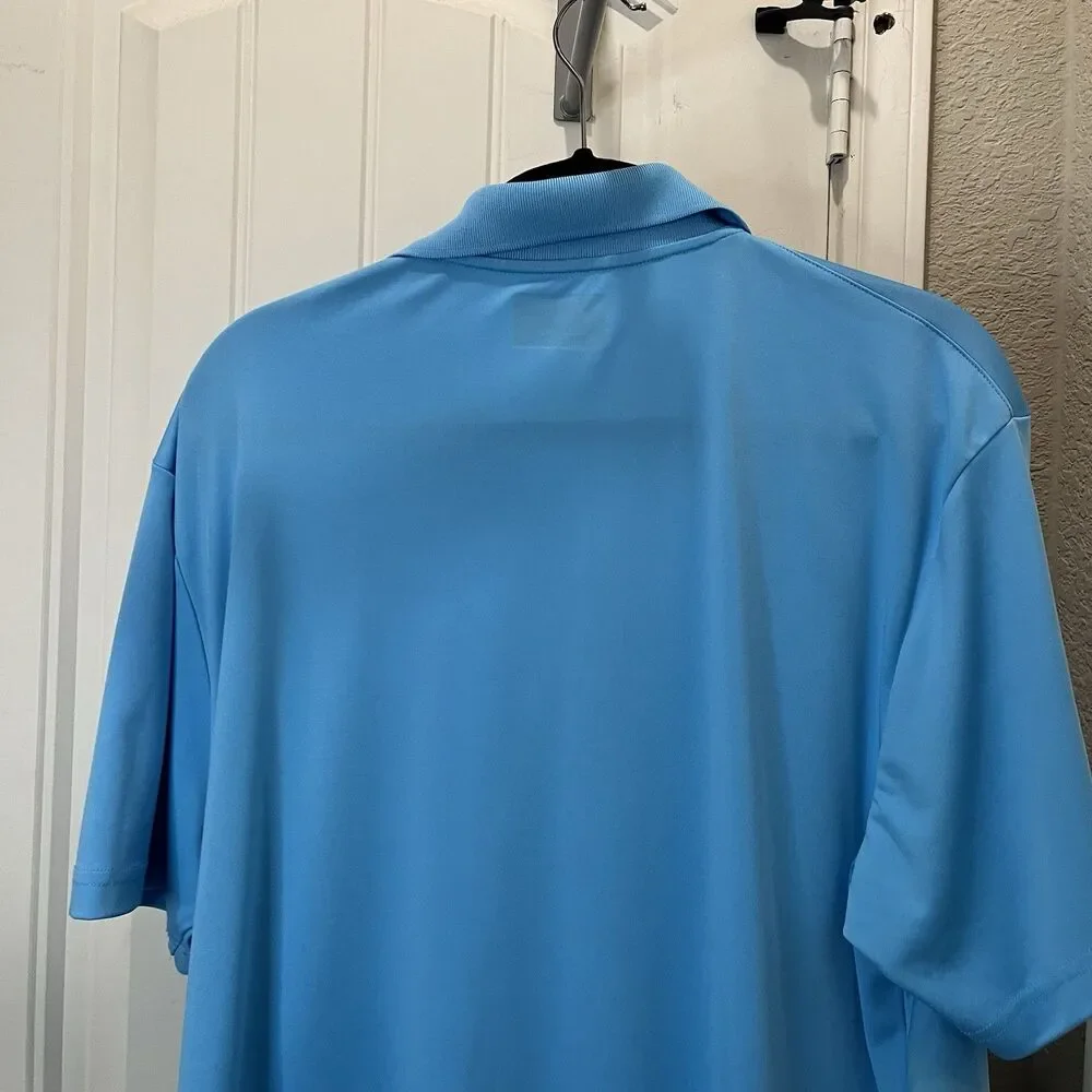 PGA Tour Pro Series Athletic Fit Polo Golf Shirt Blue Green Mens Size XL